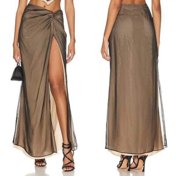 NBD Amryn Maxi Skirt - Black & Nude